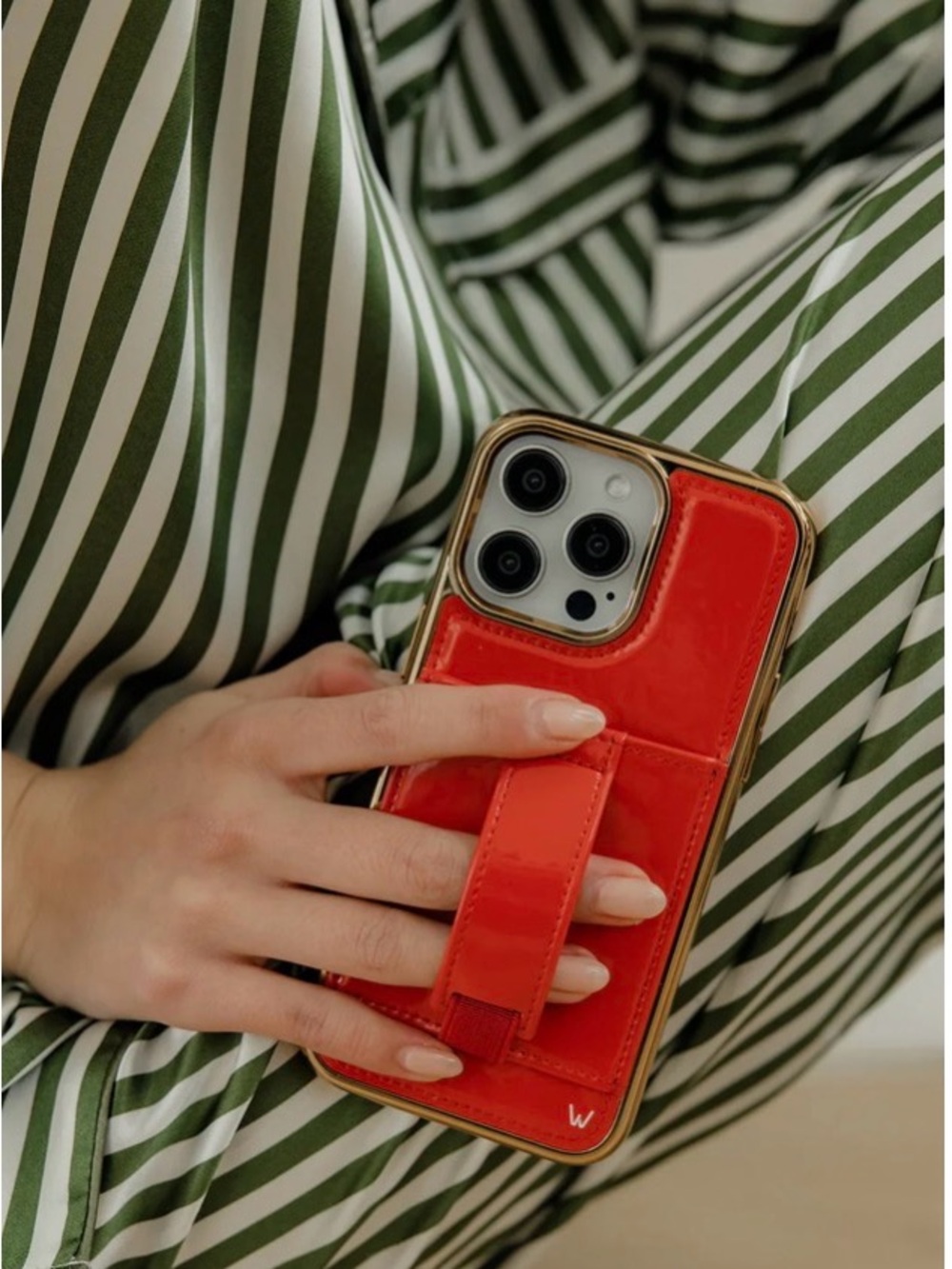 Red Leather Wallet Phone Case with Strap